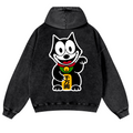 Felix The Cat Vintage Washed Cotton Back Art Hoodie