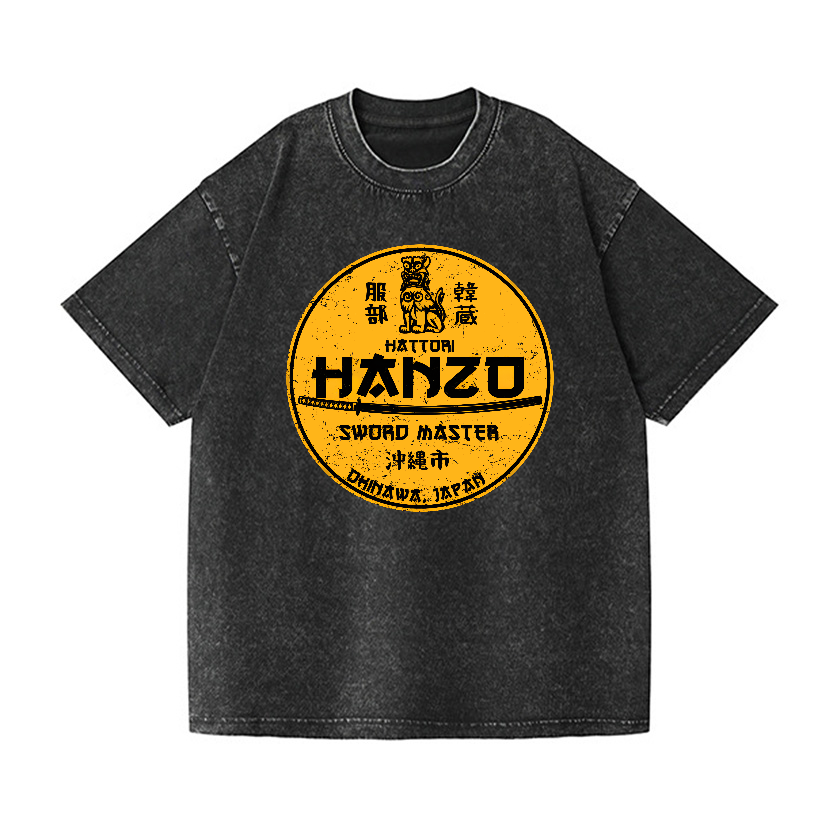 Hattori Hanzo Komainu Okinawa Japan Vintage Wash Japanese Design T-Shirt