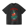 Christmas Octopus Vintage Wash Japanese Design T-Shirt