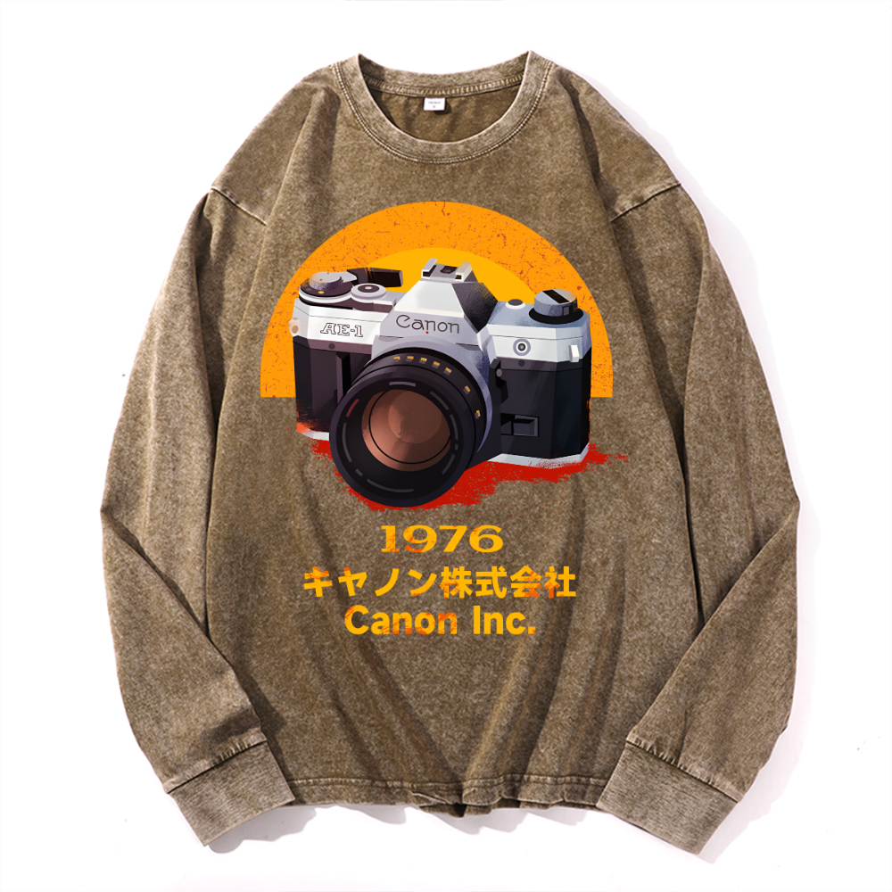 Canon Vintage Cotton Wash Crewneck Long-Sleeve T-Shirt