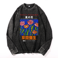 Yayoi Kusama Flower Vintage Cotton Wash Long-sleeve T-shirt