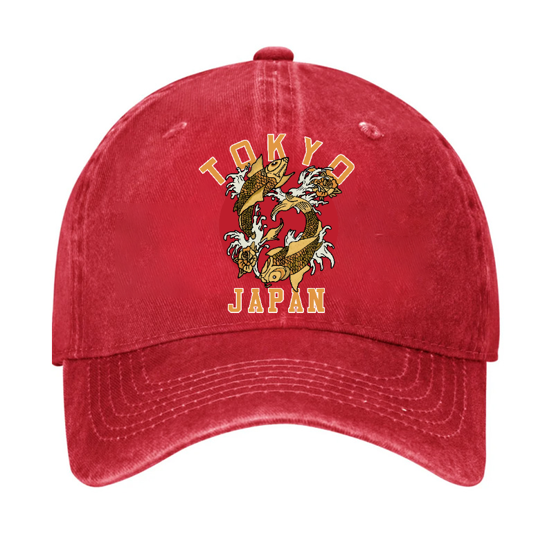 Tokyo Koi Fish Vintage Cotton Cap