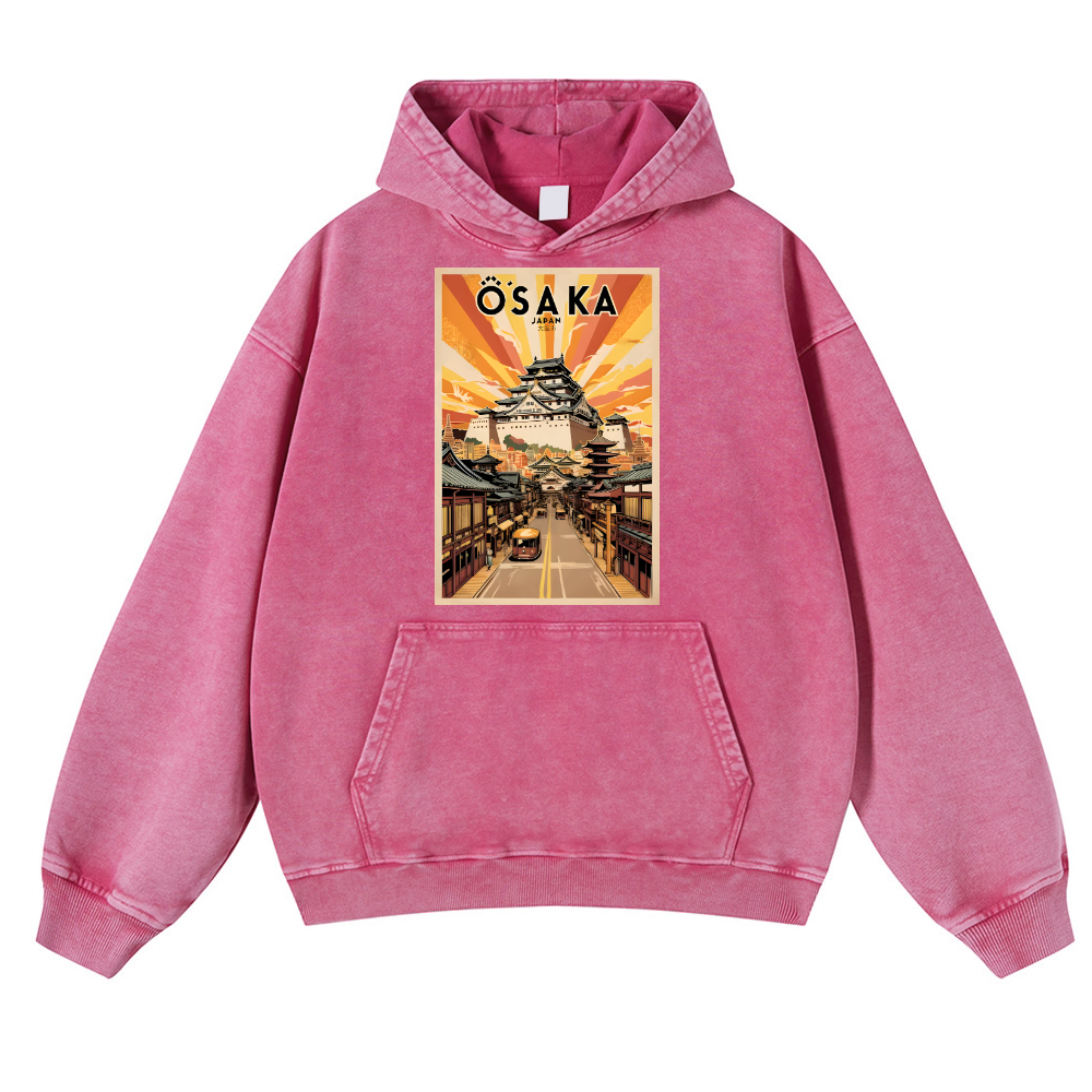 Osaka Vintage Washed Thick Cotton Hoodie