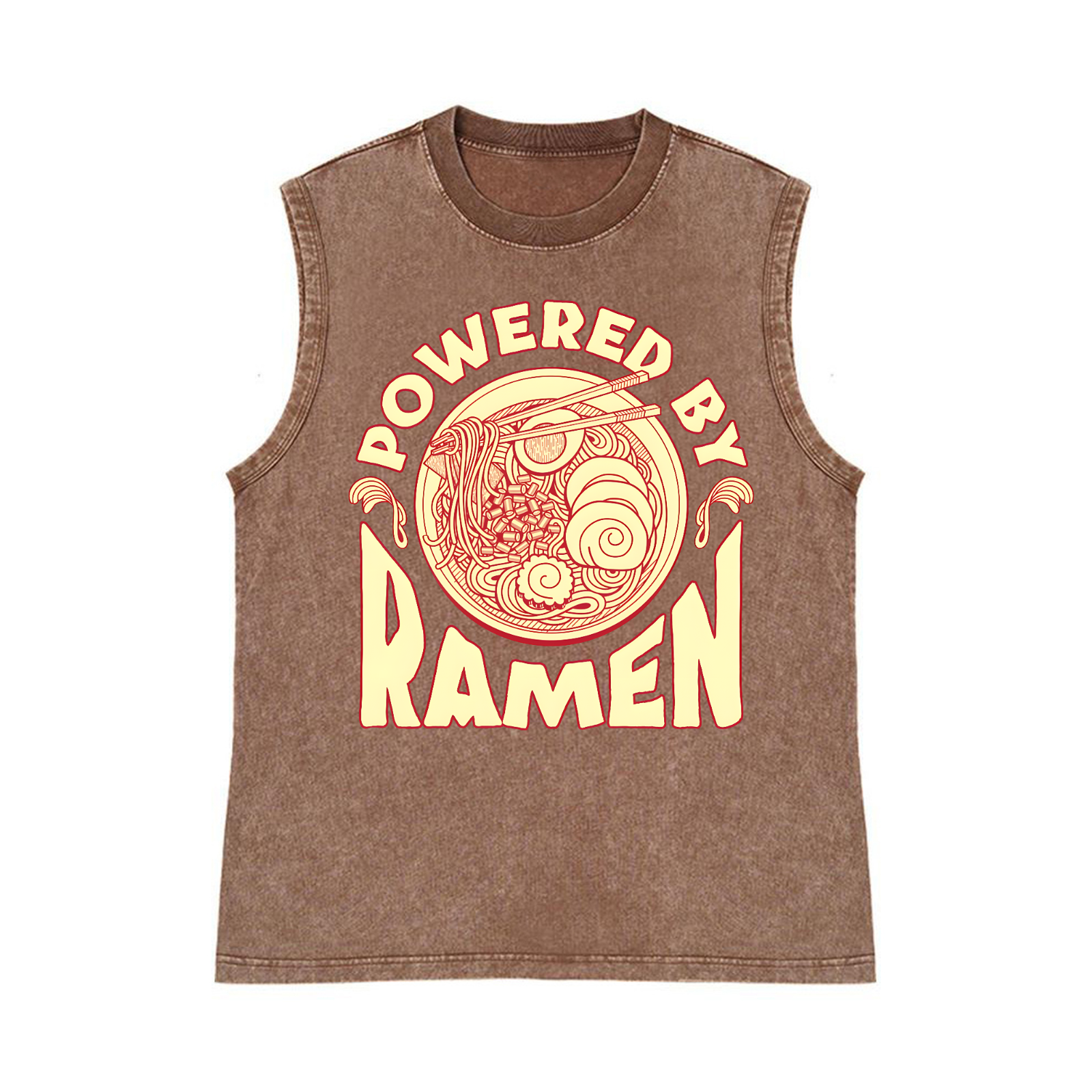 Ramen Pure Cotton Wash-Dyed Sleeveless Tank Top