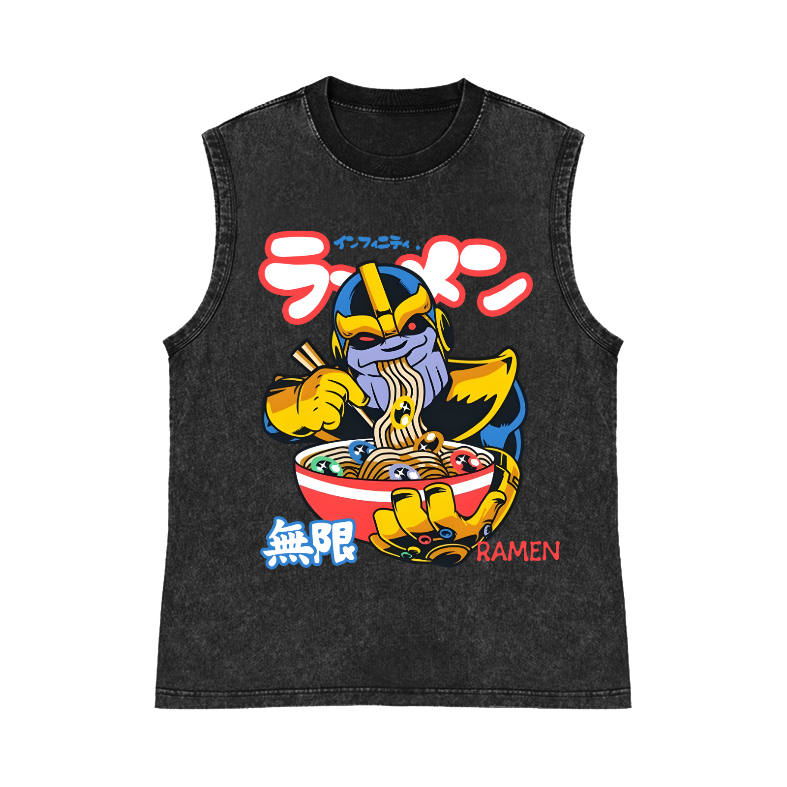 Ramen Hero Pure Cotton Wash-Dyed Sleeveless Tank Top