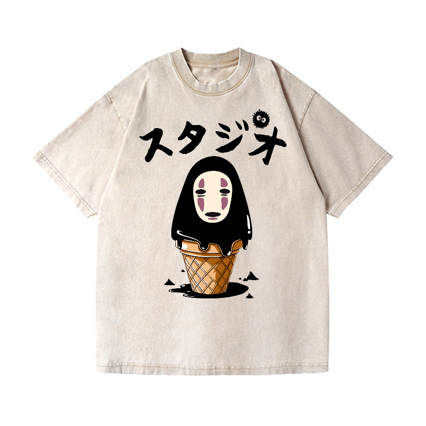 Ghibli No Face Kaonashi Vintage Wash Japanese Design T-Shirt
