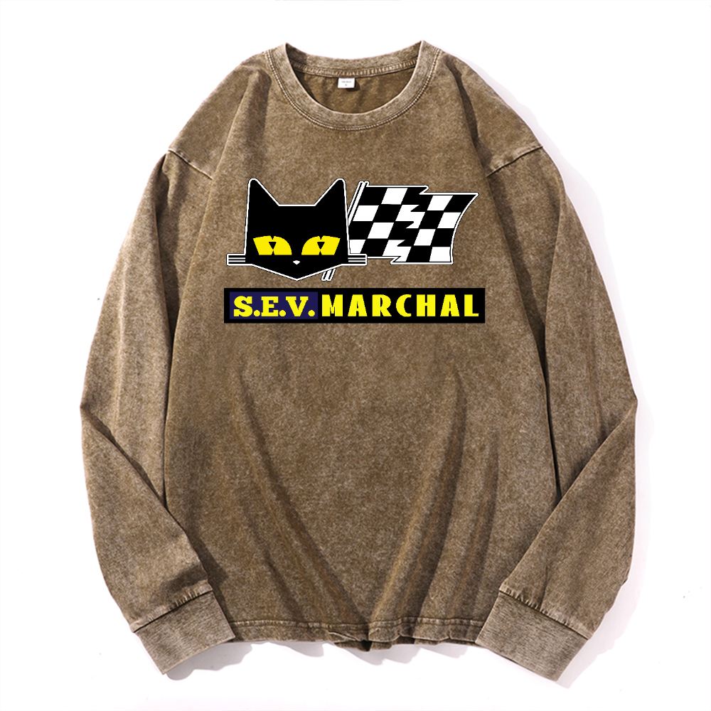 S.E.V Marchal Vintage Cotton Wash Crewneck Long-Sleeve T-Shirt