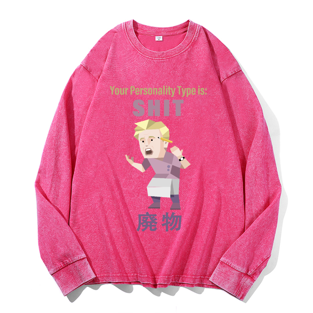 MBTI Shit Vintage Cotton Wash Long-sleeve T-shirt