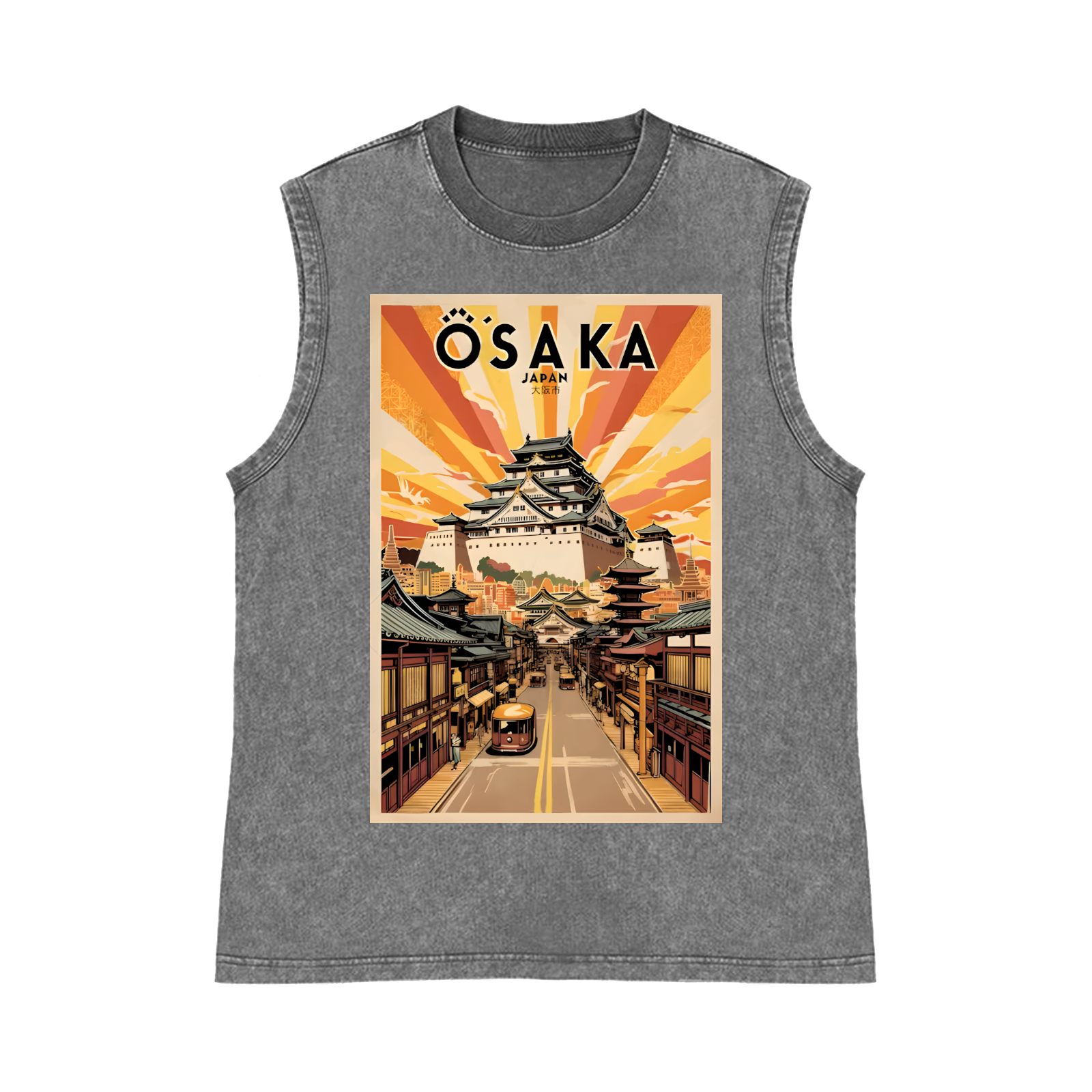 Osaka Pure Cotton Wash-Dyed Sleeveless Tank Top