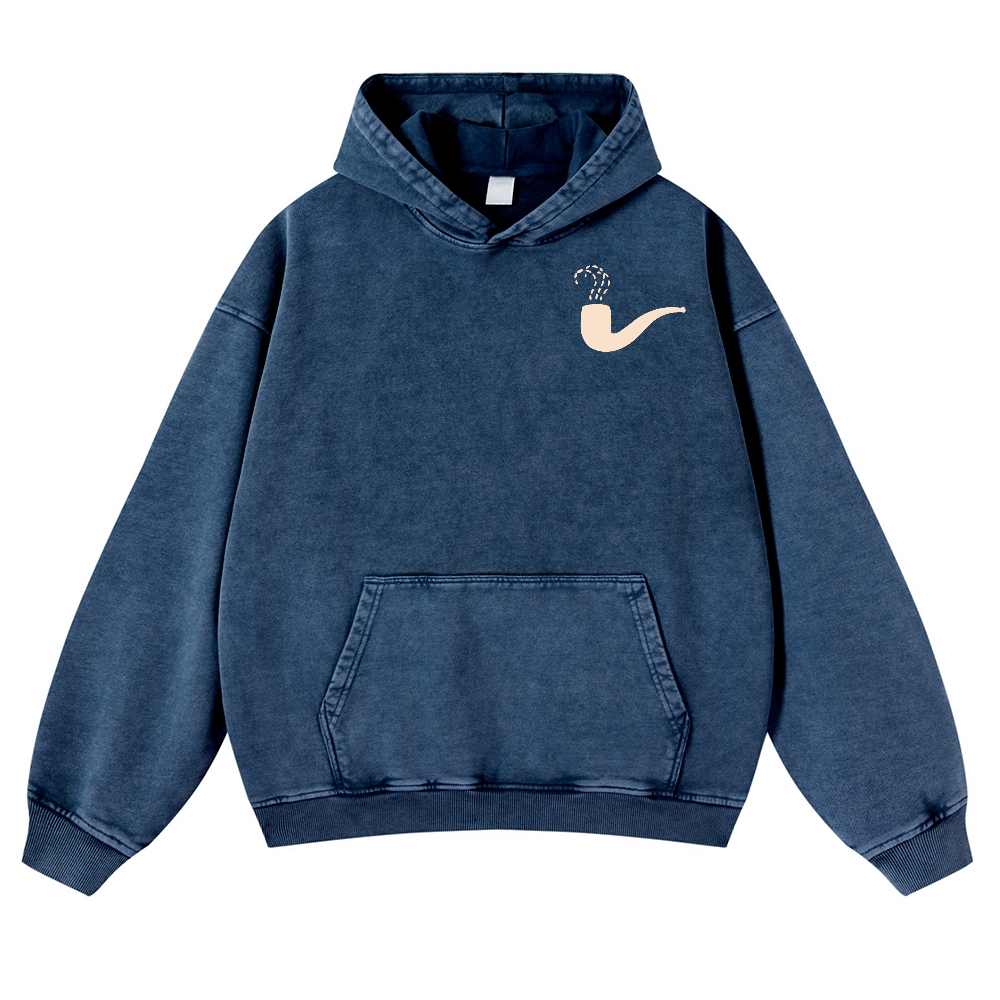 Cat Vintage Washed Cotton Back Art Hoodie