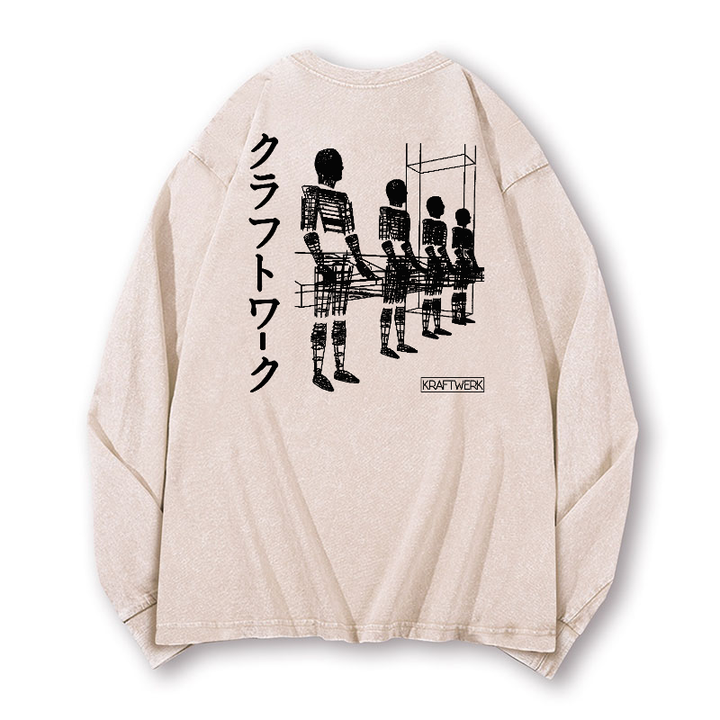 Kraftwerk Vintage Washed Cotton Back Art Long-sleeve T-shirt