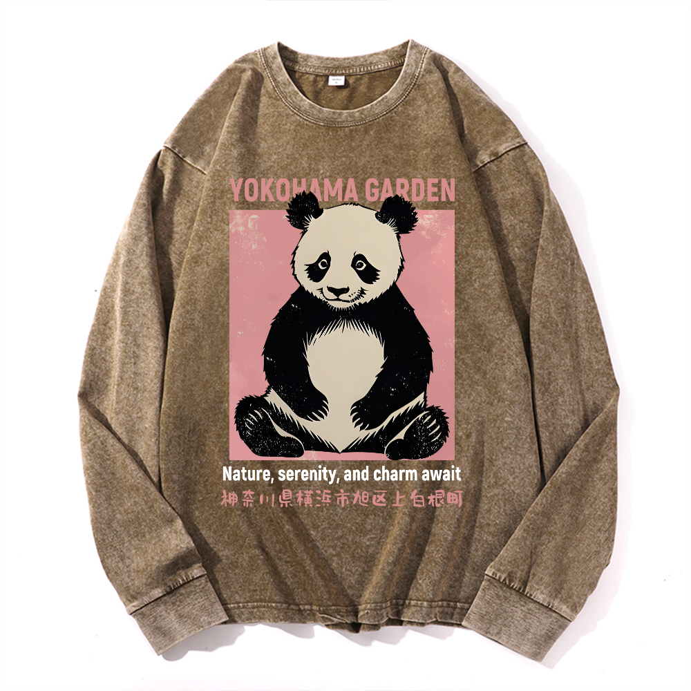 Yokohama Garden Vintage Cotton Wash Long-sleeve T-shirt
