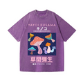 Yayoi Kusama Mushroom Vintage Wash Japanese Design T-Shirt