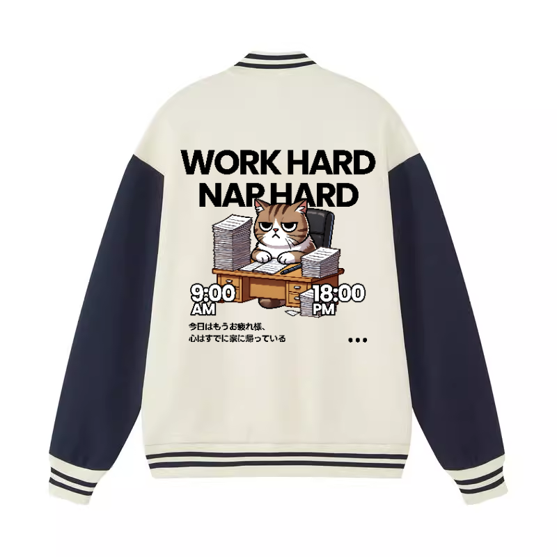 Cat Vintage Cotton Varsity Jacket