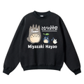 Ghibli Miyazaki Hayao Totoro Anime Vintage Cotton Blend Crewneck Sweatshirt