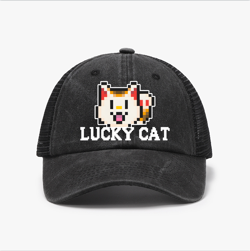 Lucky Cat Vintage Cotton Breathable Hat