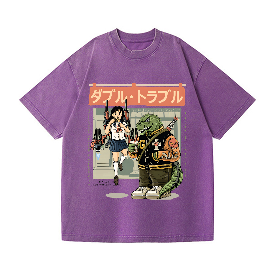 Kaiju Vintage Wash Japanese Design T-Shirt