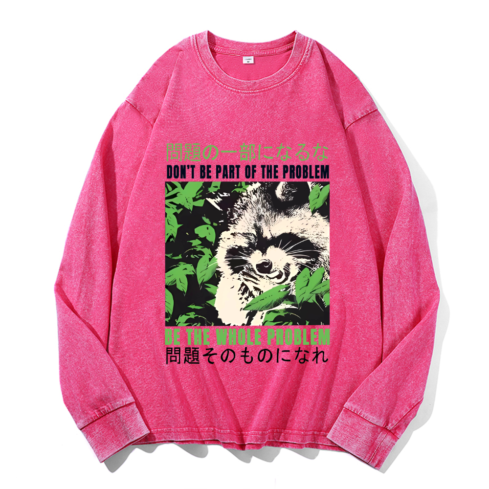 Vintage Cotton Wash Crewneck Long-Sleeve T-Shirt