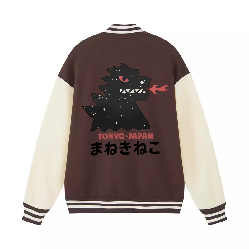 Kaiju Monster Tokyo Japan Vintage Cotton Varsity Jacket