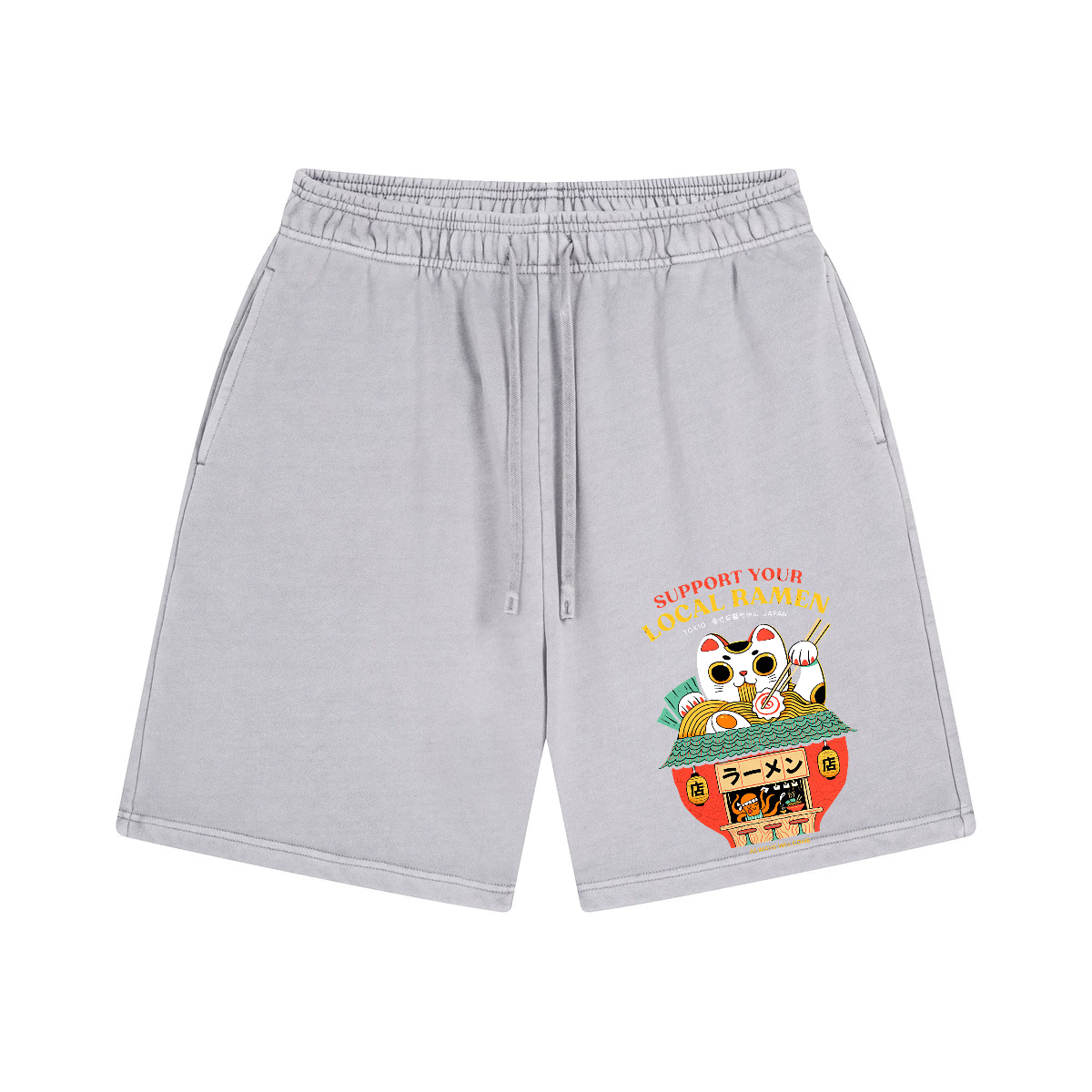 Ramen Lucky Cat Vintage Pure Thick Cotton Shorts