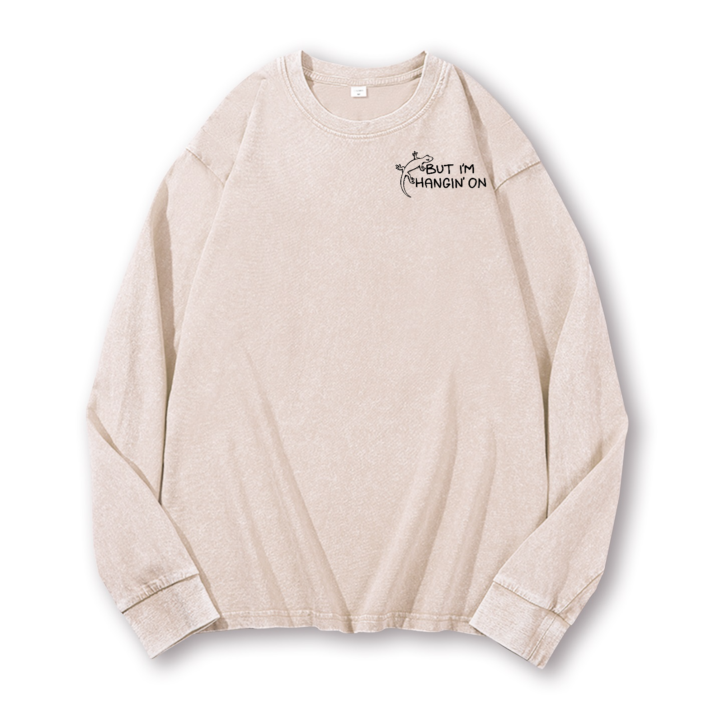 Gecko Vintage Washed Cotton Back Art Long-sleeve T-shirt
