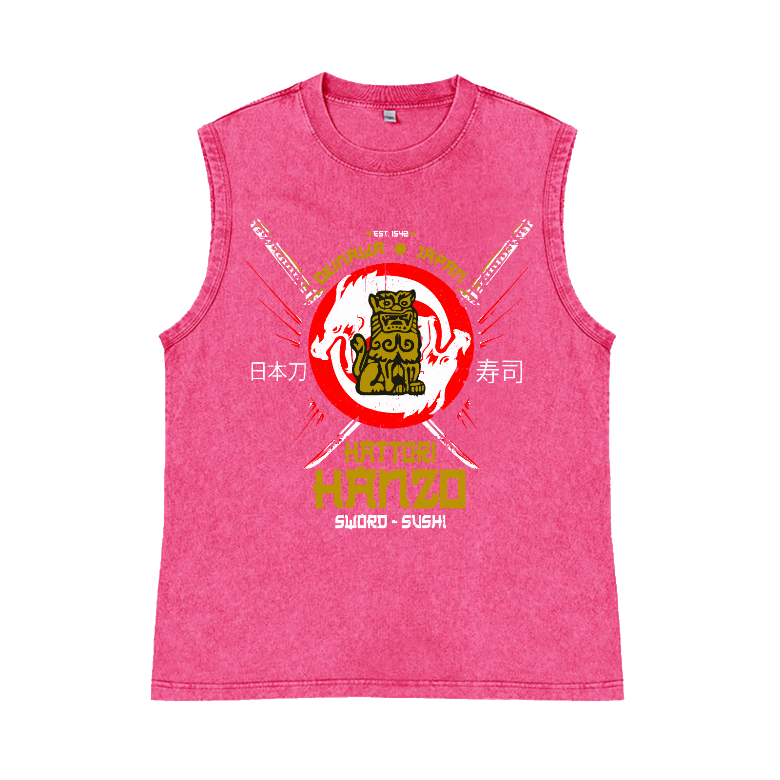 Hattori Hanzo Komainu Pure Cotton Wash-Dyed Sleeveless Tank Top