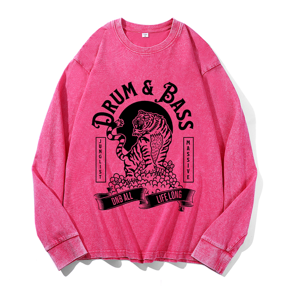 Vintage Cotton Wash Crewneck Long-Sleeve T-Shirt