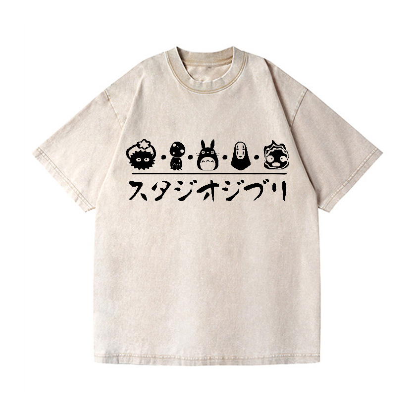 Ghibli Totoro No Face Kaonashi Vintage Wash Japanese Design T-Shirt