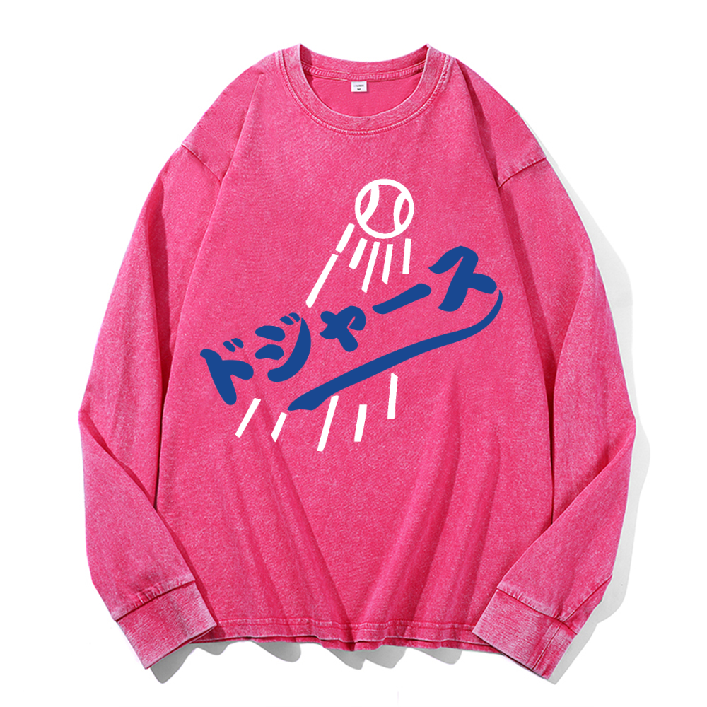 Dream Vintage Cotton Wash Crewneck Long-Sleeve T-Shirt
