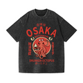 Osaka Dotonbori Drunken Octopus Vintage Wash Japanese Design T-Shirt