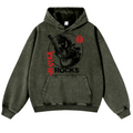 Rock Kaiju Vintage Washed Thick Cotton Hoodie