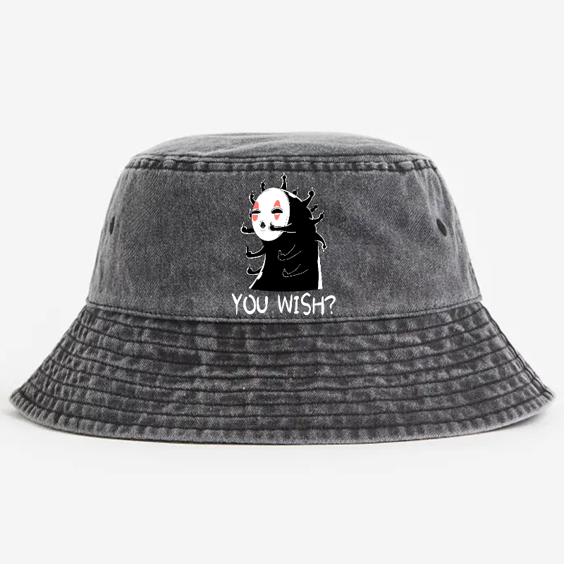 Ghibli No Face Kaonashi Vintage 100% Cotton Bucket Hat