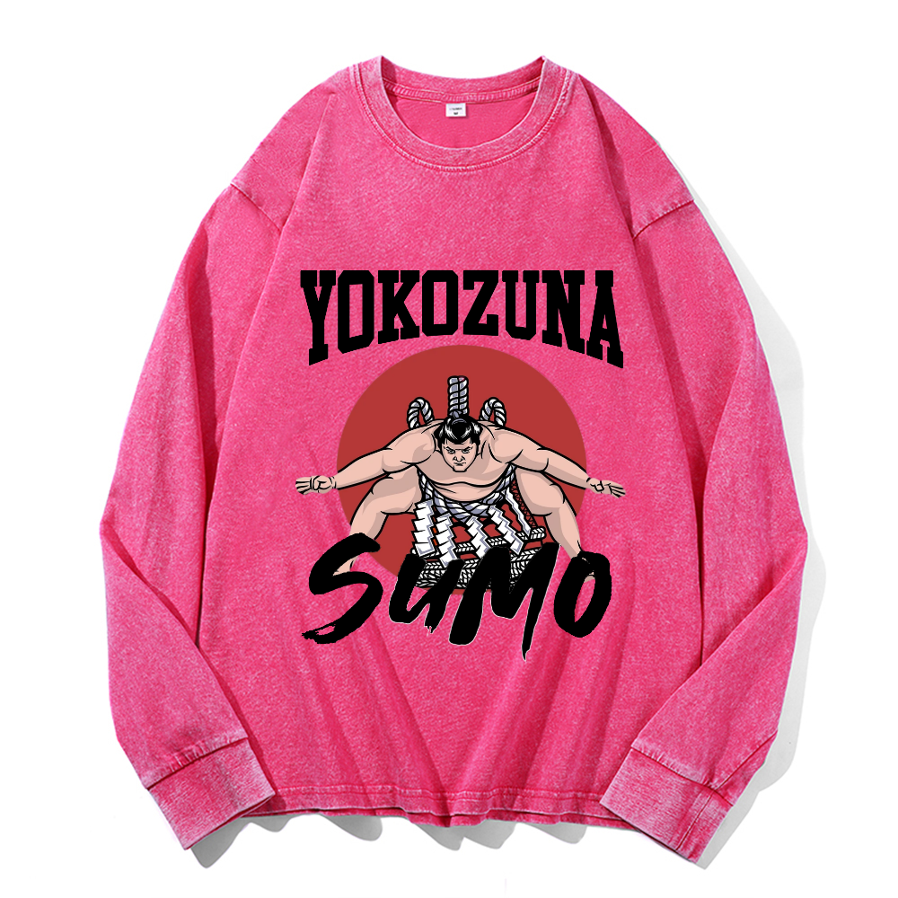 Vintage Cotton Wash Crewneck Long-Sleeve T-Shirt