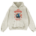 Okinawa Manzamo Drunken Octopus Vintage Washed Thick Cotton Hoodie