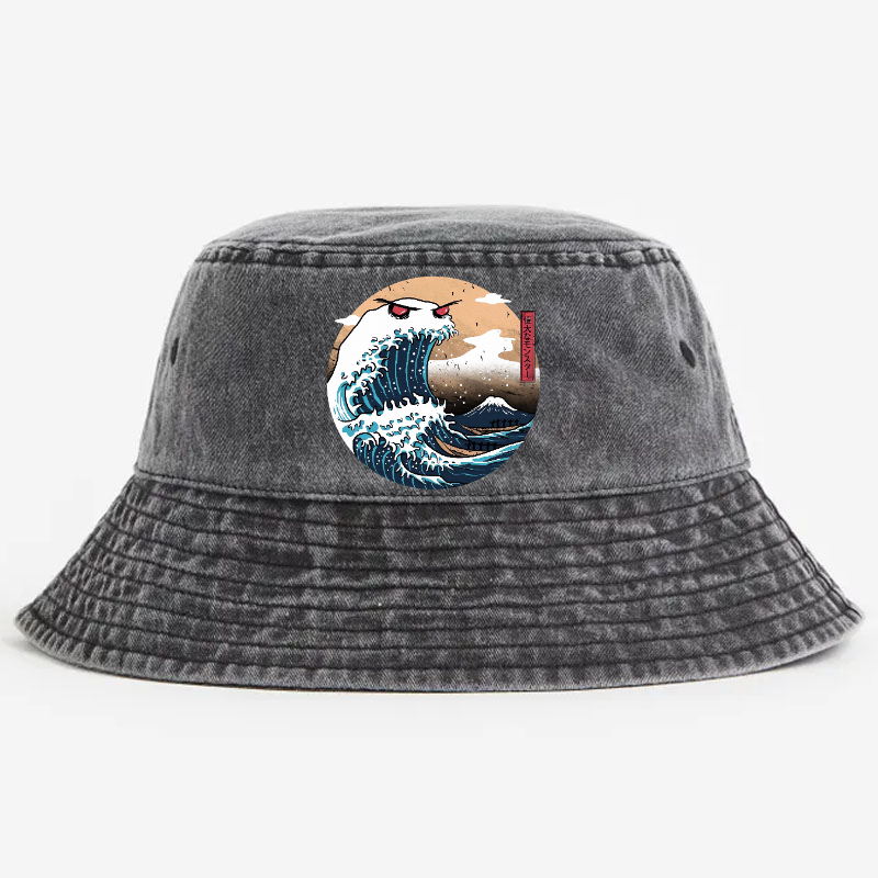 Ukiyoe Wave Vintage 100% Cotton Bucket Hat