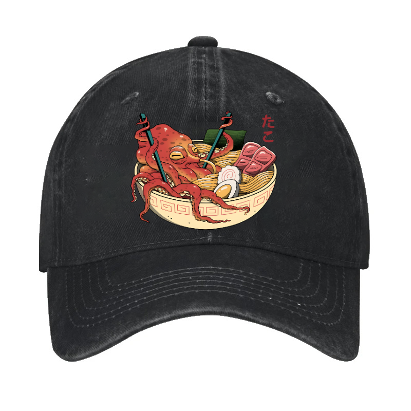 Ramen Octopus Vintage Cotton Cap