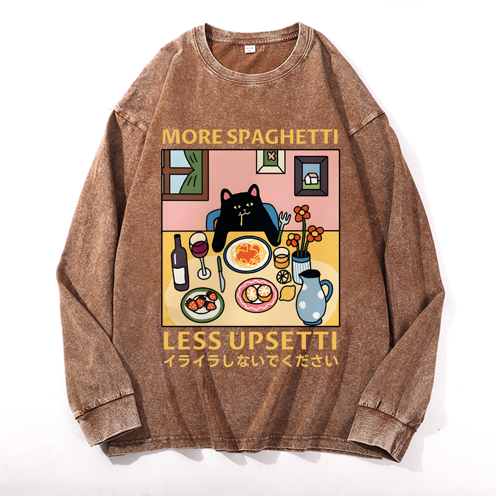 Spaghetti Vintage Cotton Wash Long-sleeve T-shirt