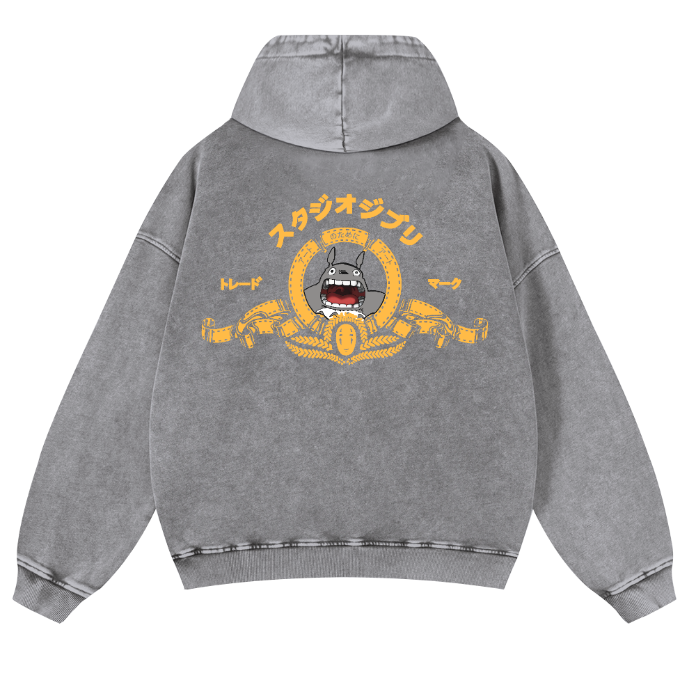 MGM Ghibli Totoro Vintage Washed Cotton Back Art Hoodie