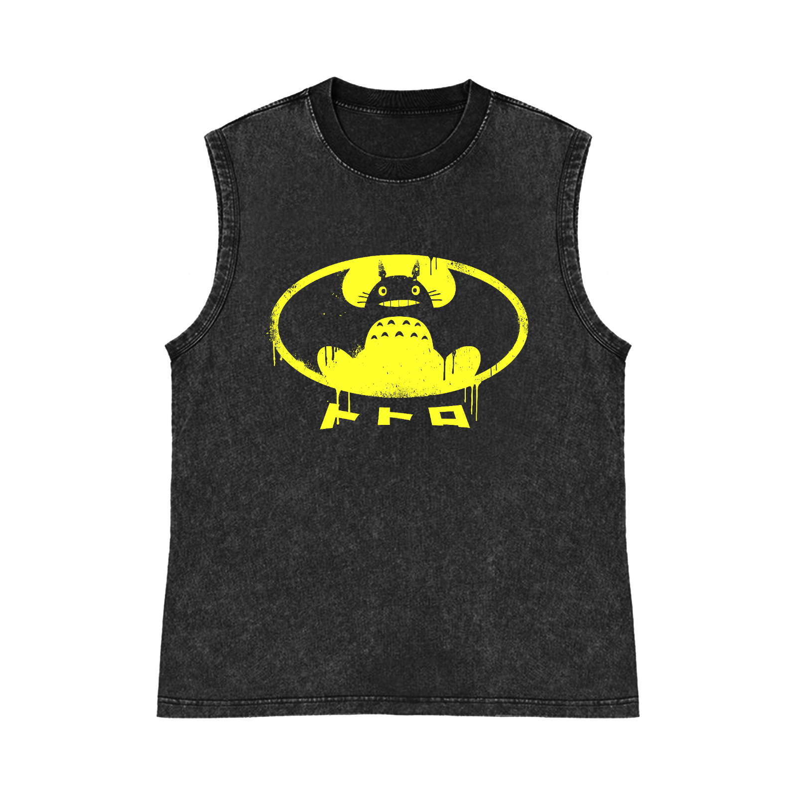 Ghibli Totoro Batman Pure Cotton Wash-Dyed Sleeveless Tank Top