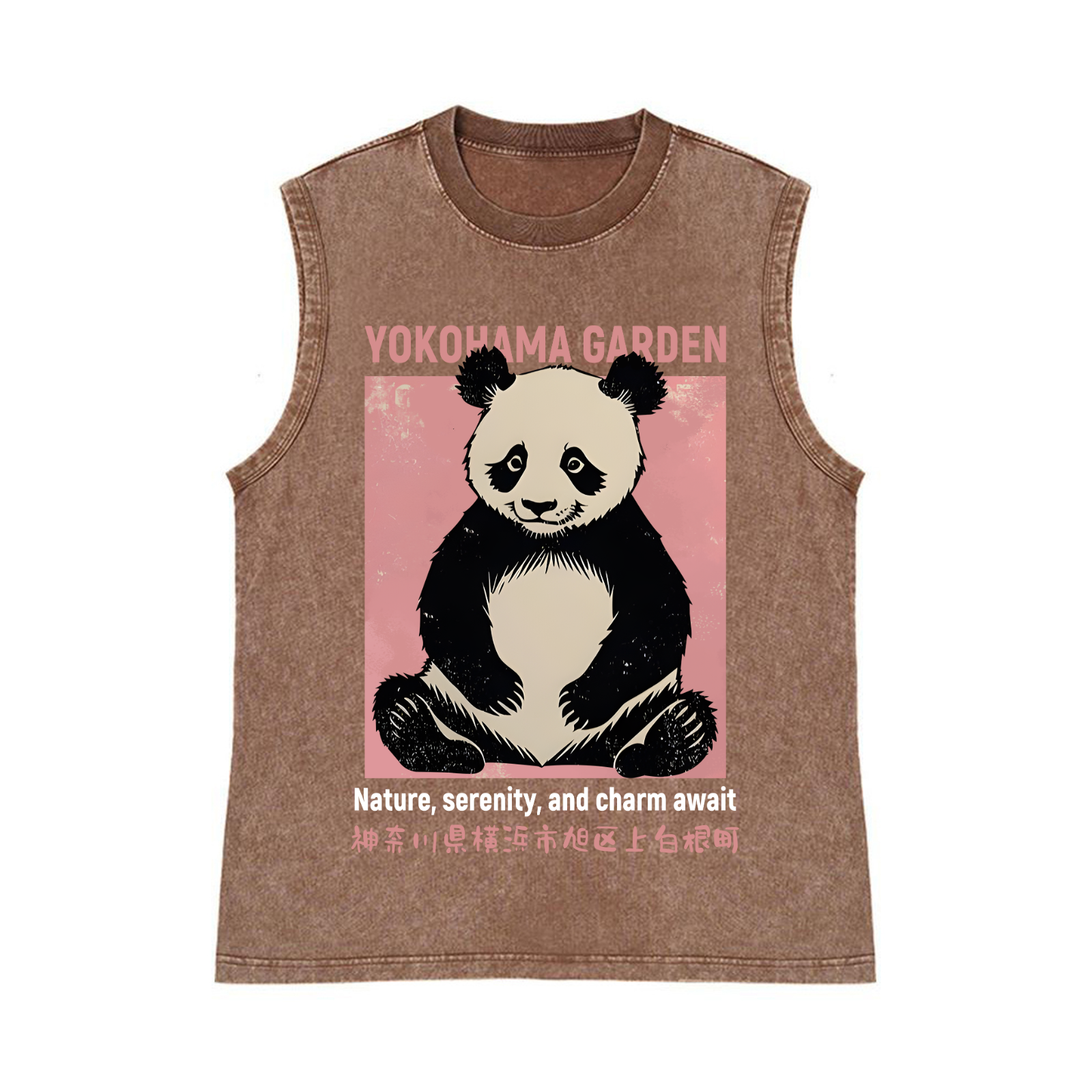 Yokohama Garden Pure Cotton Wash-Dyed Sleeveless Tank Top