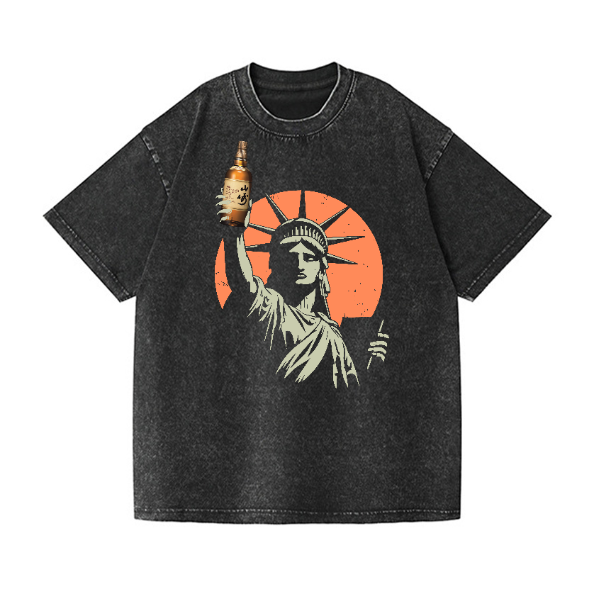 Whiskey Liberty Vintage Wash Japanese Design T-Shirt