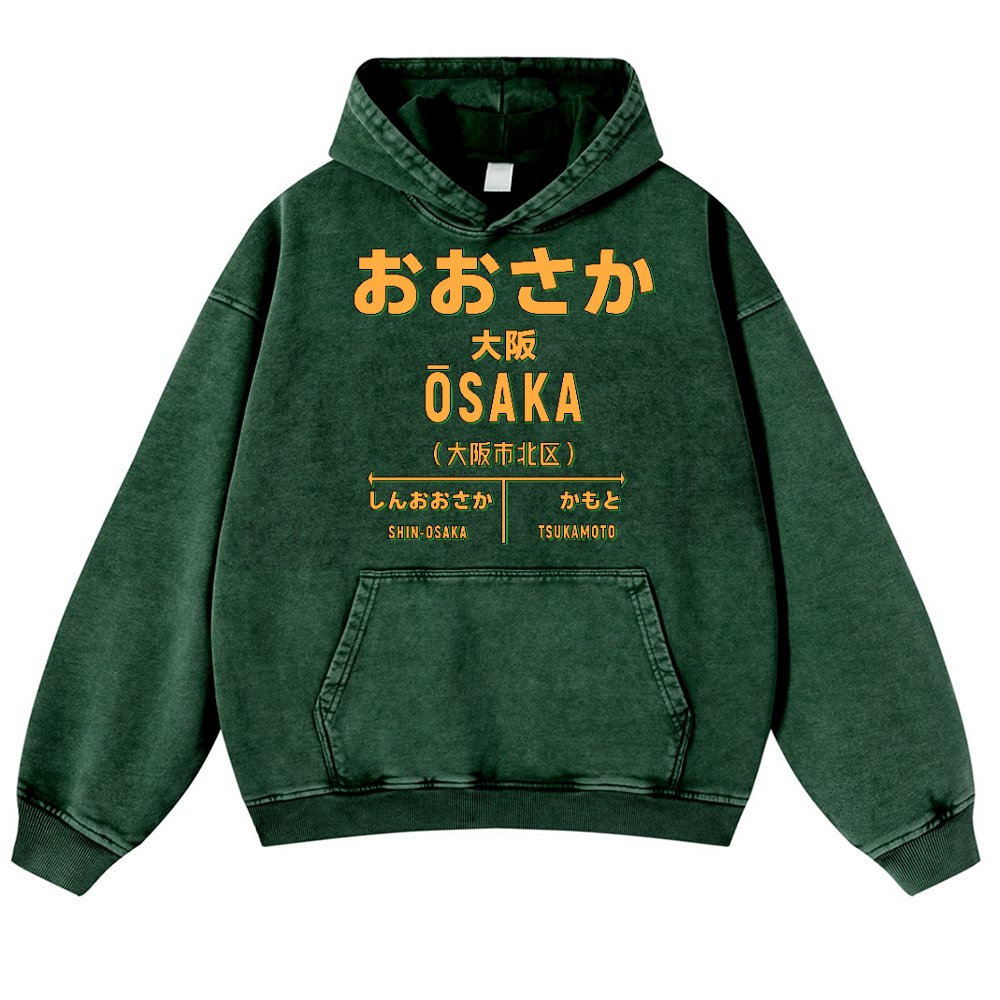 Osaka Vintage Washed Thick Cotton Hoodie
