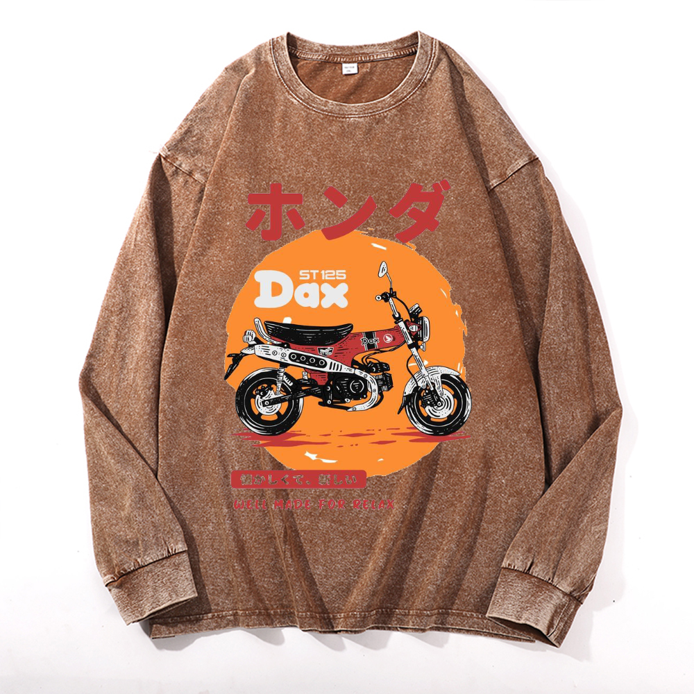 Vintage Cotton Wash Crewneck Long-Sleeve T-Shirt