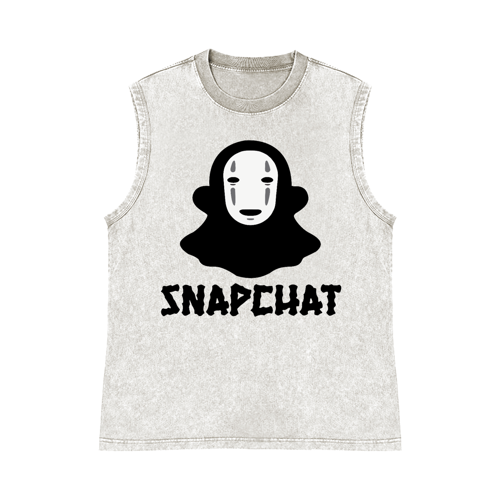 Snapchat Pure Cotton Wash-Dyed Sleeveless Tank Top