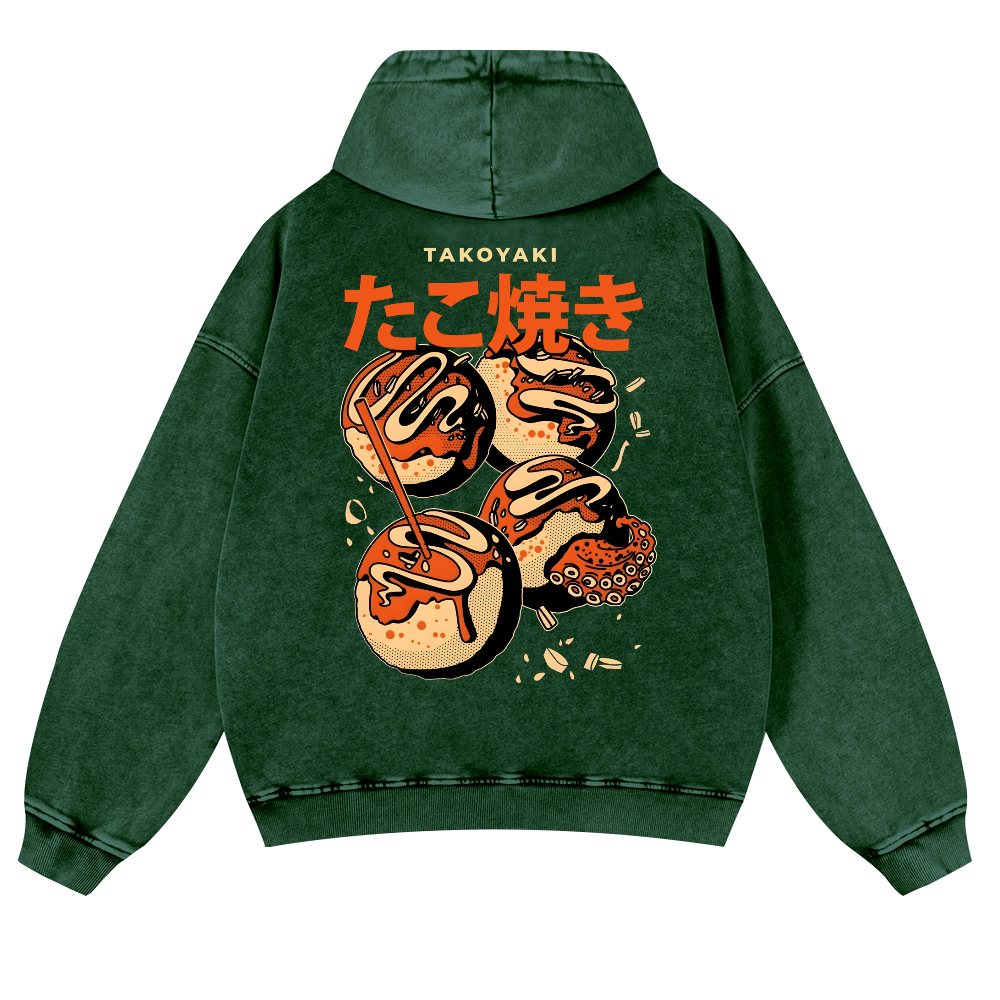 Takoyaki Vintage Washed Cotton Back Art Hoodie