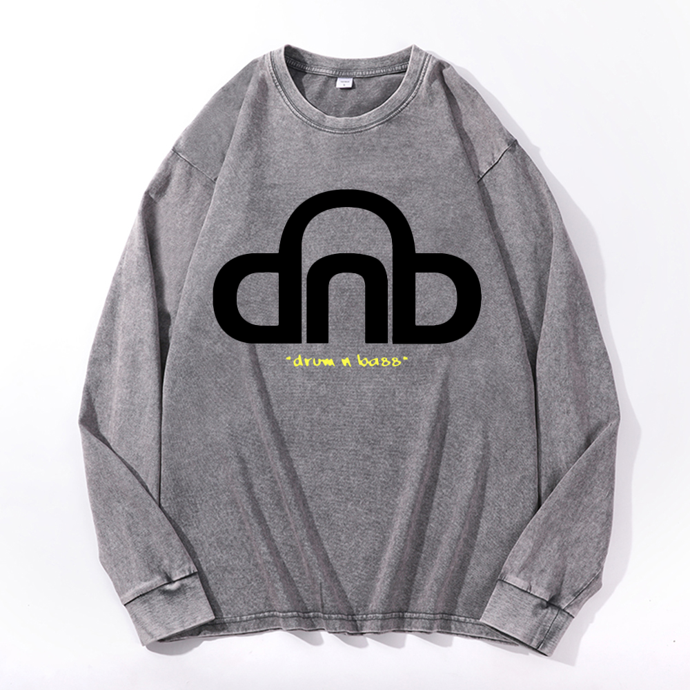 Vintage Cotton Wash Crewneck Long-Sleeve T-Shirt