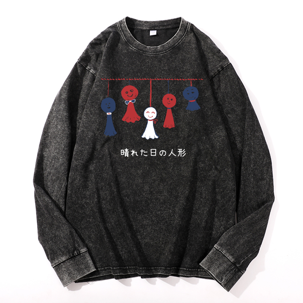 Teru Doll Vintage Cotton Wash Crewneck Long-Sleeve T-Shirt