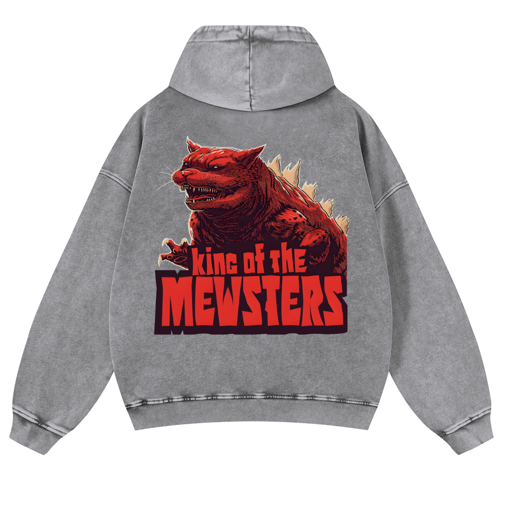 Catzilla Cat Kaiju Vintage Washed Cotton Back Art Hoodie
