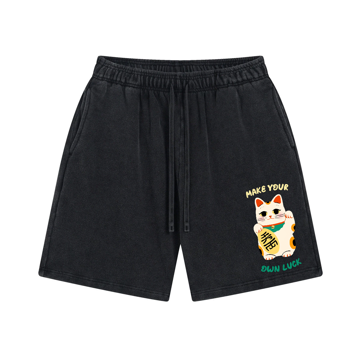 Lucky Cat Vintage Pure Thick Cotton Shorts