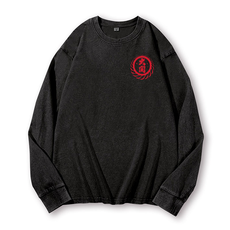 Ozeki Sake Vintage Washed Cotton Back Art Long-sleeve T-shirt